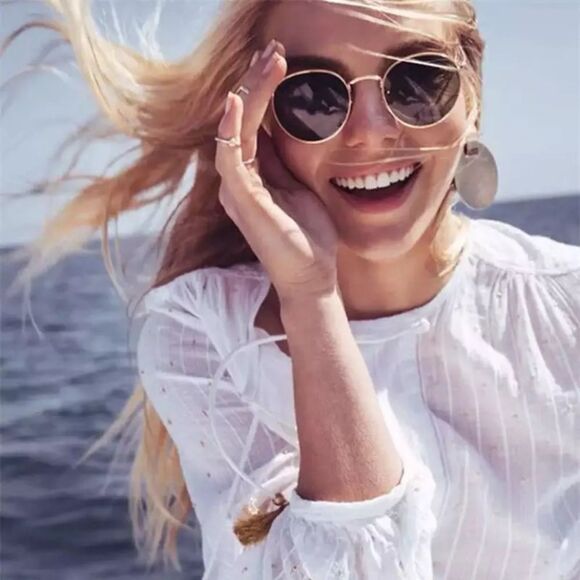 Golden Retro Sunglasses - Picture 1 of 3